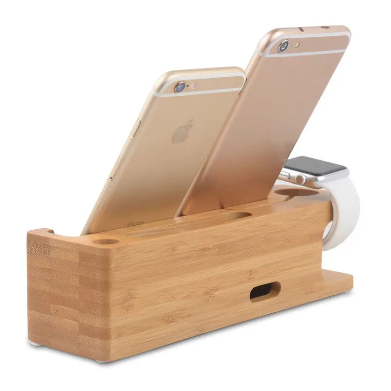 Telefonhalter mit Ladestation aus Holz DamnLuxe