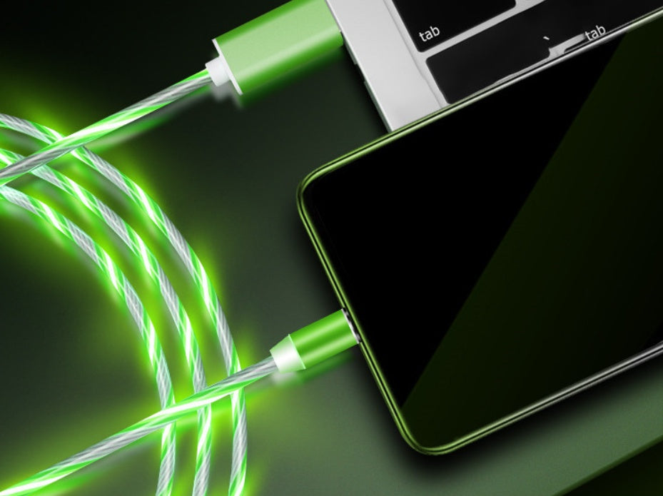 Kompatibel mit Apple, fließendes Licht, magnetisches Streamer-Datenleitungskabel für iPhone Android Typec DamnLuxe