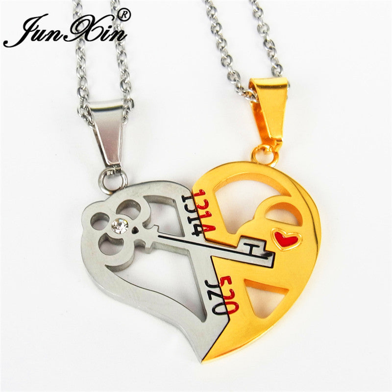Geschenke für Jahrestag/Valentinstag, etc.. Liebes Schlüssel Kombinations Kette für Paare DamnLuxe