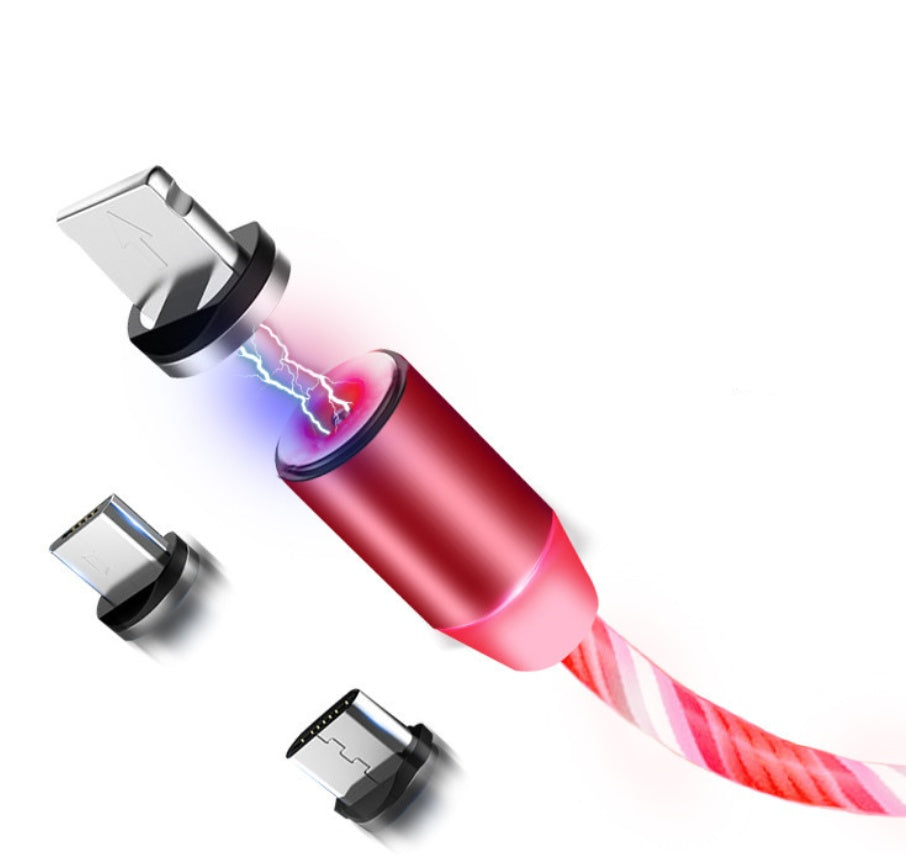 Kompatibel mit Apple, fließendes Licht, magnetisches Streamer-Datenleitungskabel für iPhone Android Typec DamnLuxe