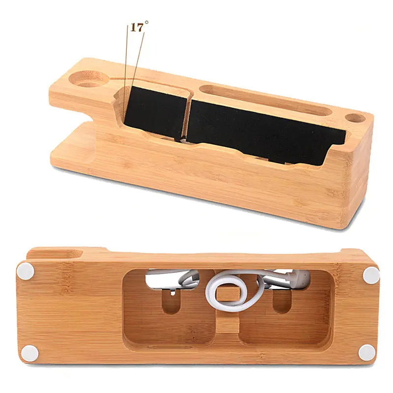 Telefonhalter mit Ladestation aus Holz DamnLuxe