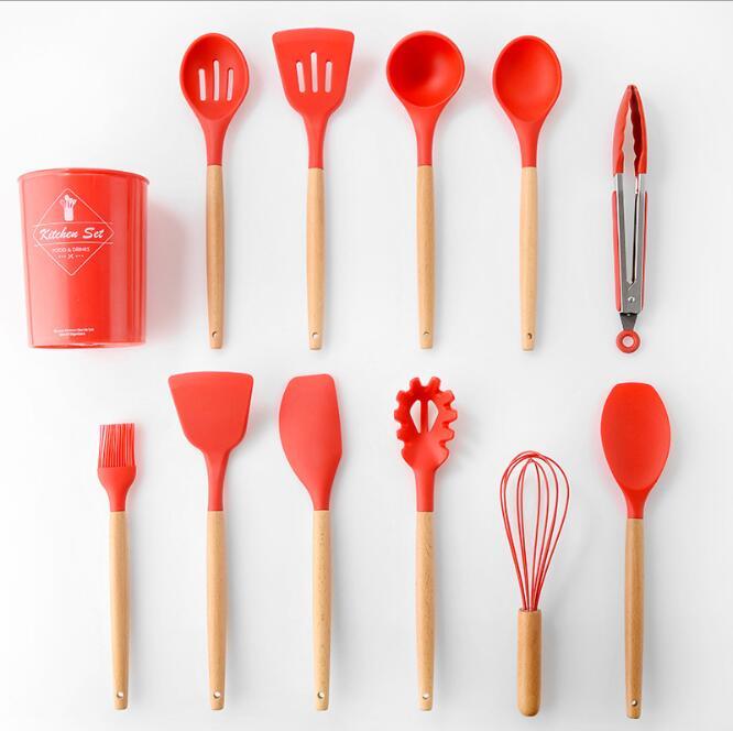Silikon Küchen Set mit Holzgriffe DamnLuxe