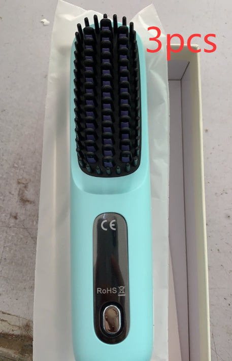 2 in 1 Glattes Haar Kamm Kabelloser Haarglätter Bürste Haar Schnellheizung Tragbarer Heißlockenwickler USB-Aufladung DamnLuxe