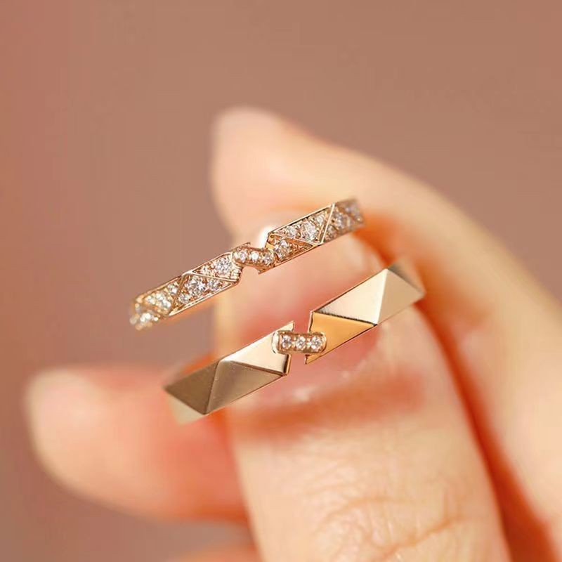 Paar Ring Sterling Silber Gold Hoch Qualitativ DamnLuxe