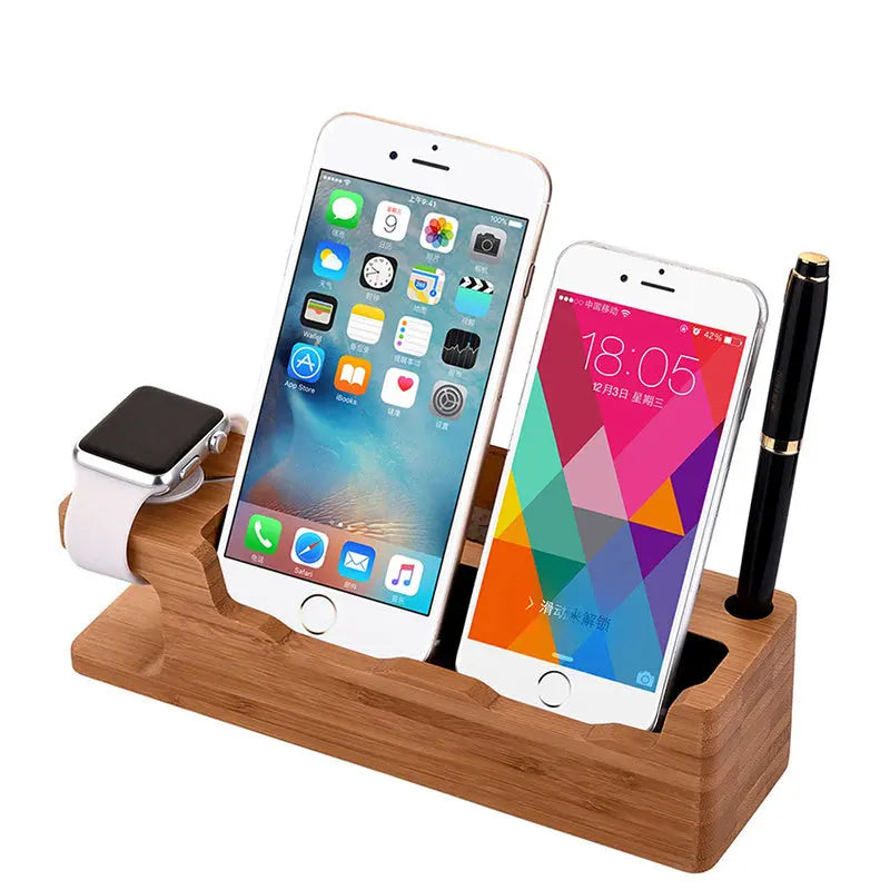 Telefonhalter mit Ladestation aus Holz DamnLuxe