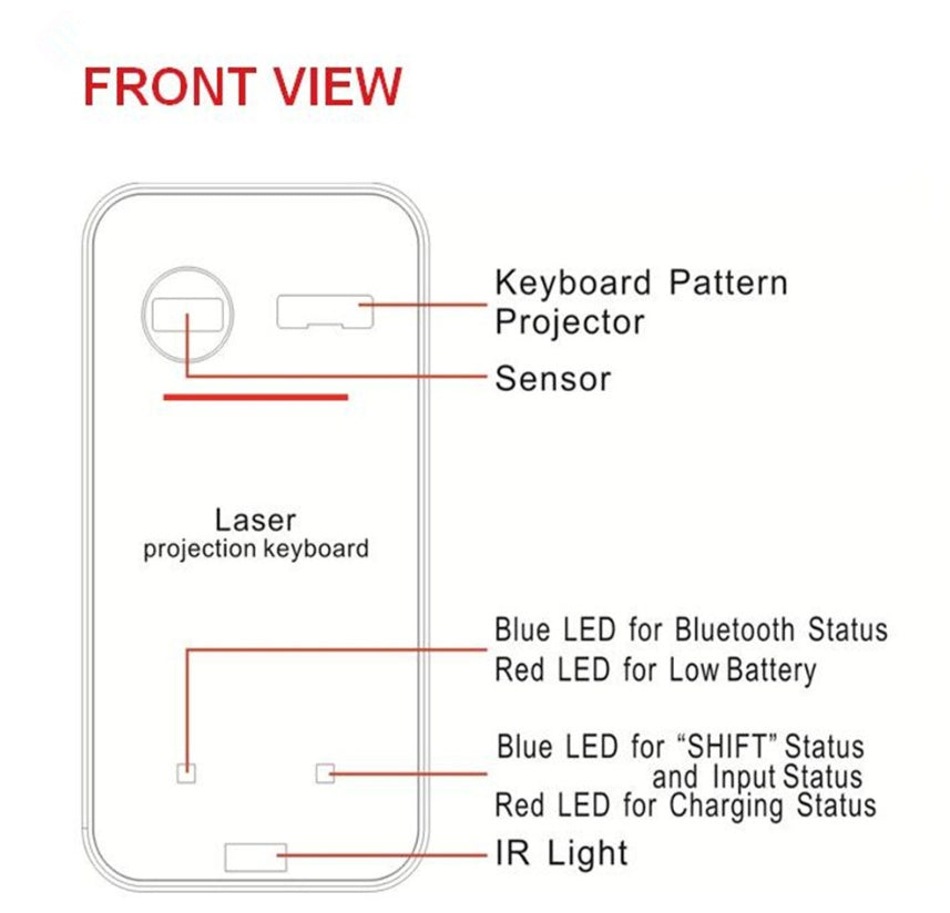 LEING FST Virtuelle Lasertastatur Bluetooth Wireless Projektor Telefontastatur Für Computer Pad Laptop Mit Mausfunktion DamnLuxe