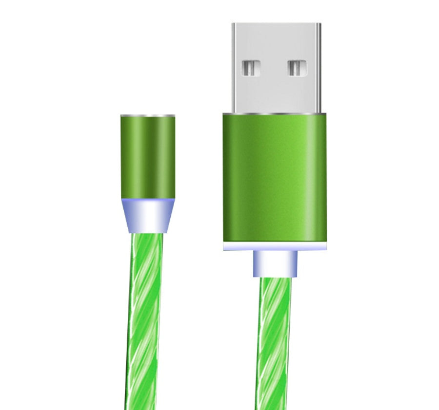 Kompatibel mit Apple, fließendes Licht, magnetisches Streamer-Datenleitungskabel für iPhone Android Typec DamnLuxe