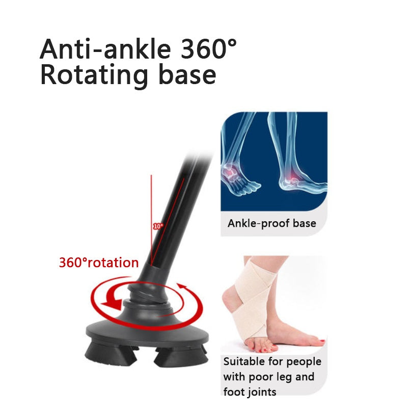 Gehstock mit LED-Alarm für Damen und Herren, höhenverstellbar, faltbar, 5-stufig DamnLuxe