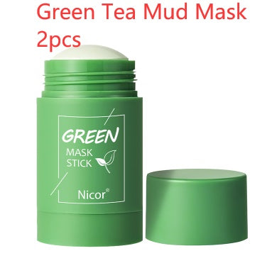 Reinigende Grüntee-Maske, Tonstift, Ölkontrolle, Anti-Akne, aufhellende Algenmaske, Hautpflege DamnLuxe