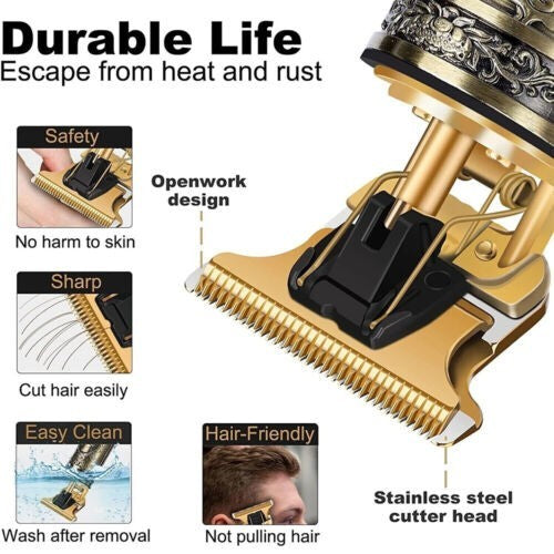 Bartschneider Haarschneider Schnurlose wiederaufladbare Haarschneidemaschine Barber Rasiermaschine für Männer USB-Aufladung DamnLuxe