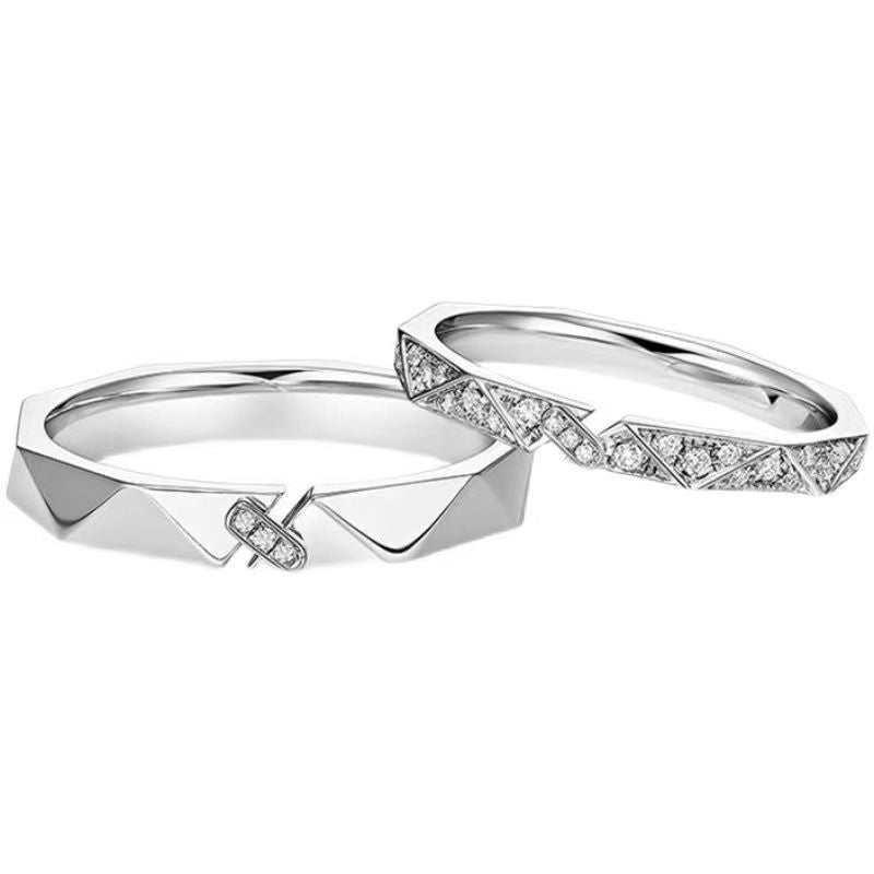 Paar Ring Sterling Silber Gold Hoch Qualitativ DamnLuxe