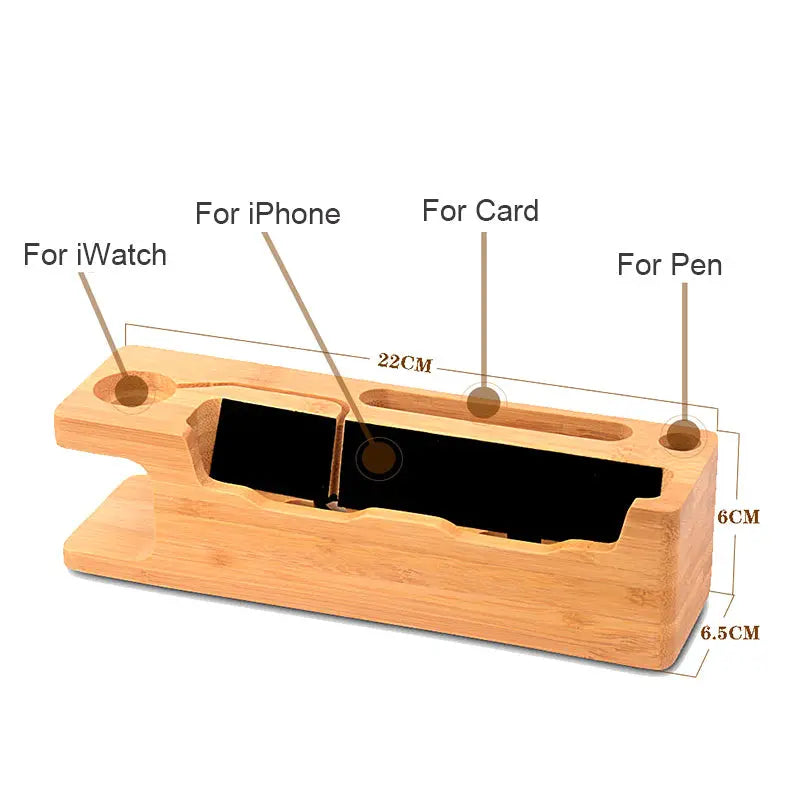 Telefonhalter mit Ladestation aus Holz DamnLuxe
