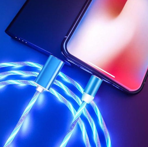 Kompatibel mit Apple, fließendes Licht, magnetisches Streamer-Datenleitungskabel für iPhone Android Typec DamnLuxe