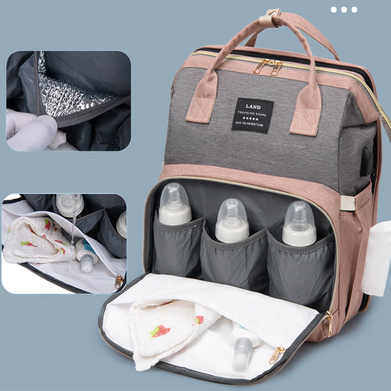 Wickeltasche, Mutter's Rücksack für Babys, Krippe Rucksack, Große, Kapazität Heraus Milch Isolierte Tasche DamnLuxe
