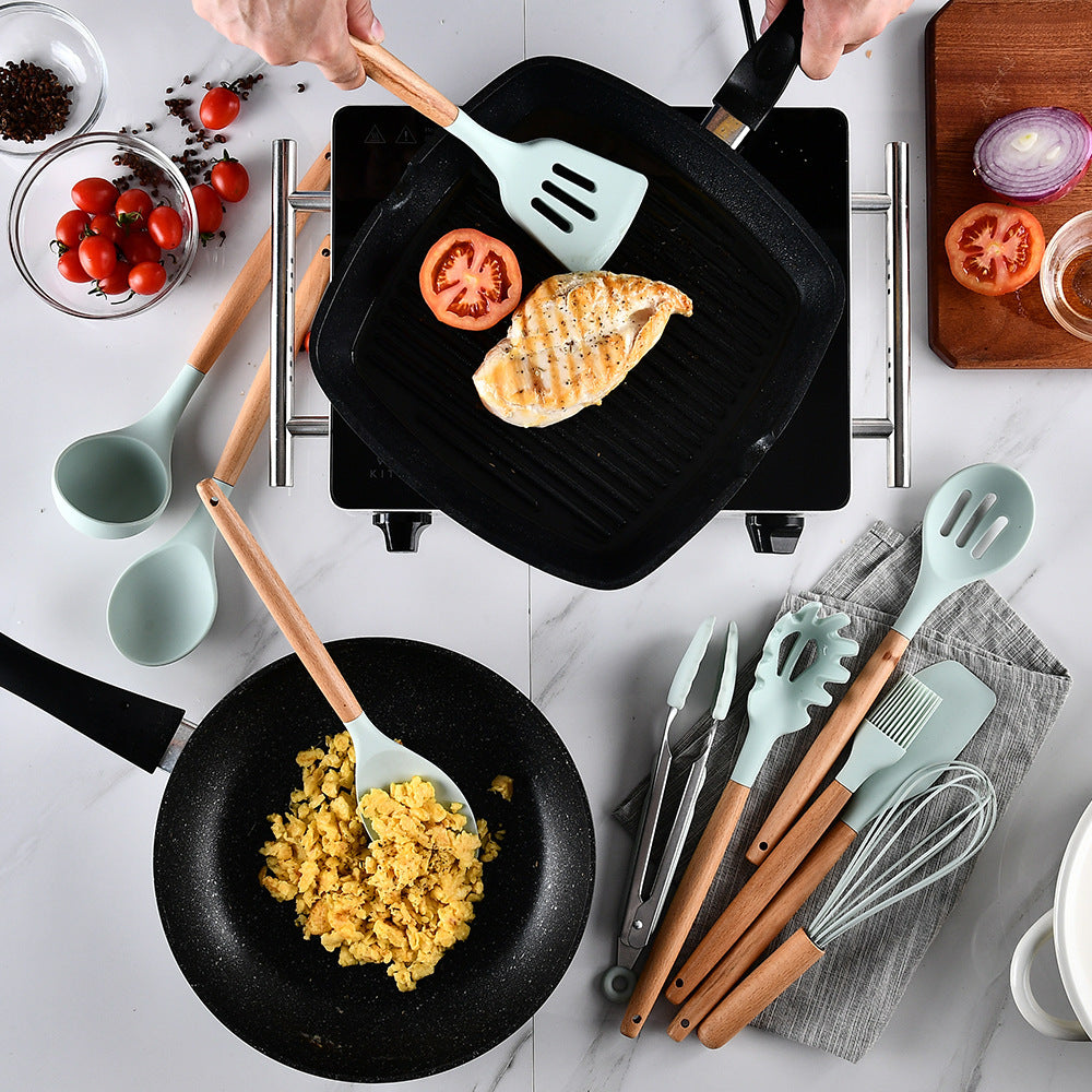 Silikon Küchen Set mit Holzgriffe DamnLuxe
