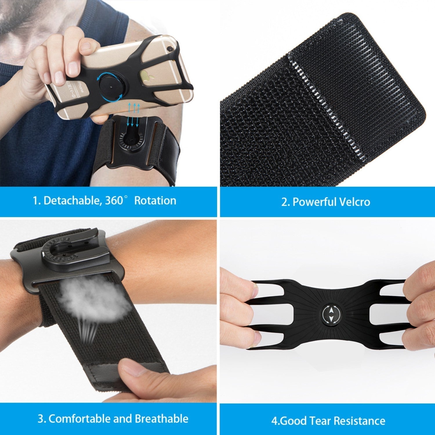 Abnehmbare Sport-Telefonhülle mit Schwenkarm und Handschlaufe DamnLuxe