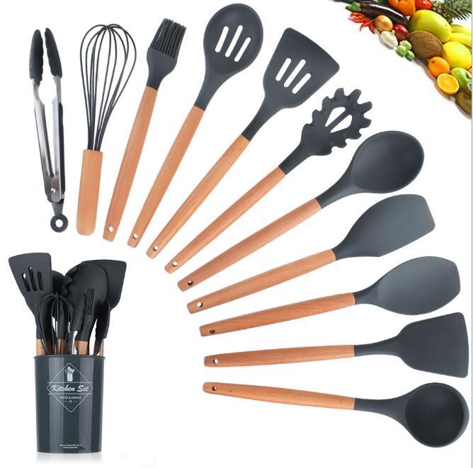 Silikon Küchen Set mit Holzgriffe DamnLuxe