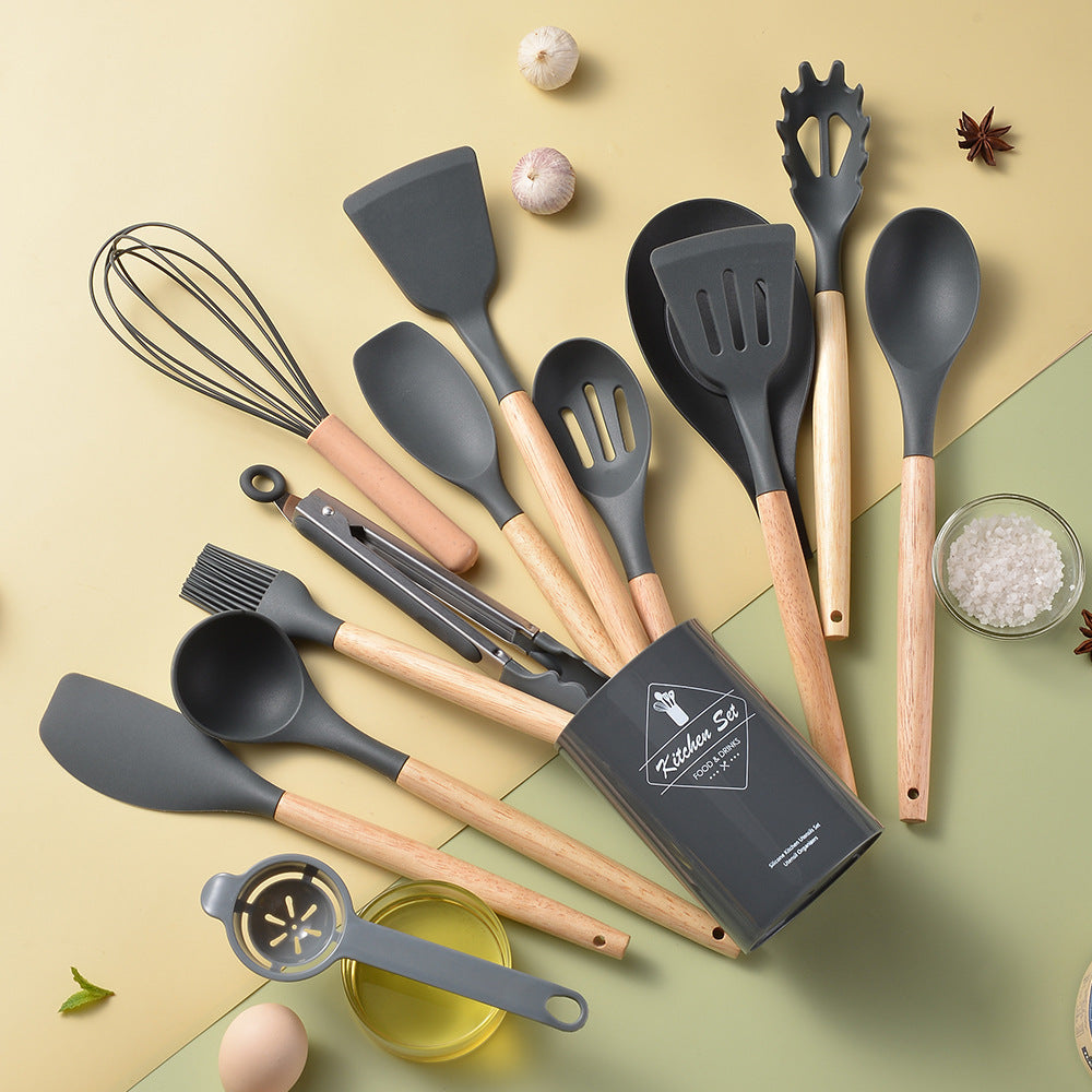 Silikon Küchen Set mit Holzgriffe DamnLuxe