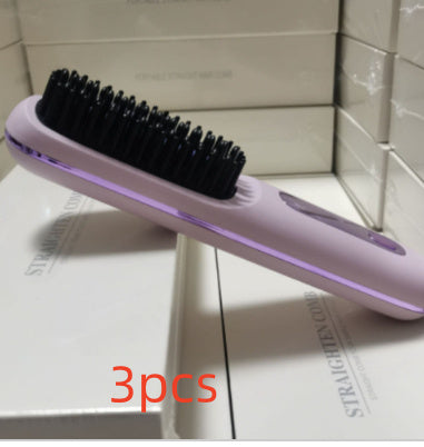 2 in 1 Glattes Haar Kamm Kabelloser Haarglätter Bürste Haar Schnellheizung Tragbarer Heißlockenwickler USB-Aufladung DamnLuxe