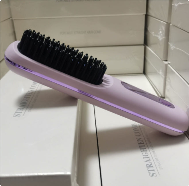 2 in 1 Glattes Haar Kamm Kabelloser Haarglätter Bürste Haar Schnellheizung Tragbarer Heißlockenwickler USB-Aufladung DamnLuxe