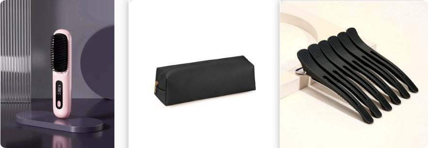 2 in 1 Glattes Haar Kamm Kabelloser Haarglätter Bürste Haar Schnellheizung Tragbarer Heißlockenwickler USB-Aufladung DamnLuxe