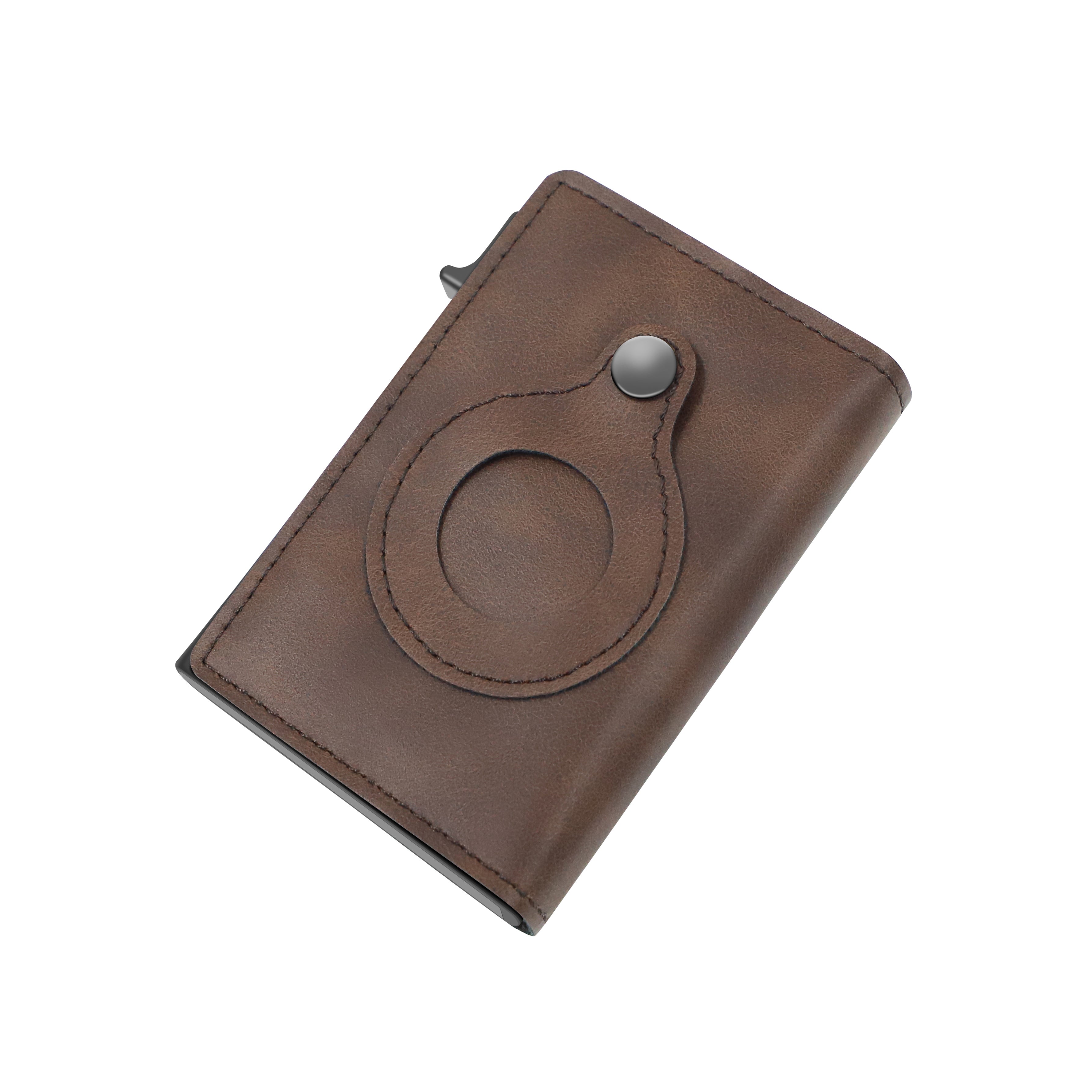 Kreditkartenetui für Herren mit AirTag-Fach, schlanke RFID-Geldbörse, Geldklammer-Geldbörse für Herren, minimalistische Geldbörse für Herren null