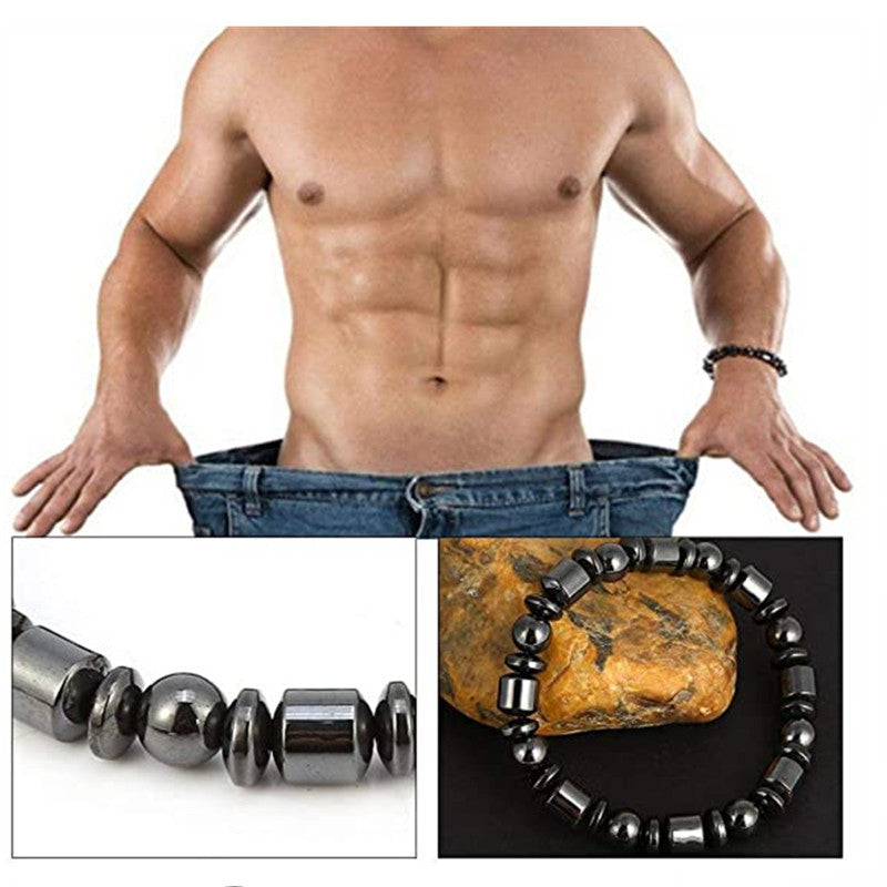 Magnetarmbänder zur Gewichtsreduktion für Damen und Herren – Pentagramm-Stein – Magnettherapie-Armbänder – Schmerzlinderung – Schlankheits- und Gesundheitsschmuck DamnLuxe