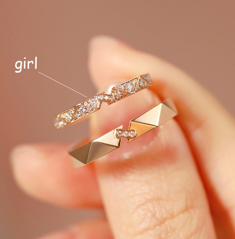 Paar Ring Sterling Silber Gold Hoch Qualitativ DamnLuxe