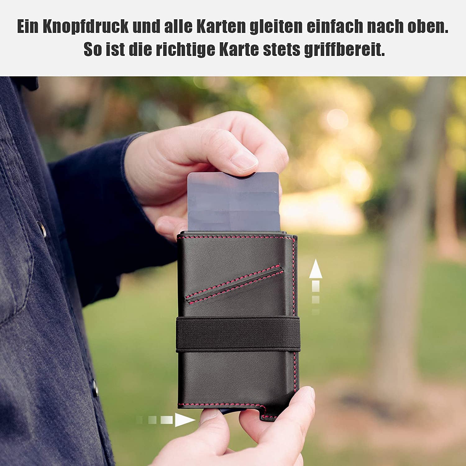 Leder Portmonee mit Aluminium Karten halter Top Qualität DamnLuxe